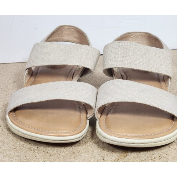 BOC WOMEN'S Cream Thick Strappy Boho Peasant Hippie SLINGBACK SANDALS SIZE 8M - Picture 2 of 9